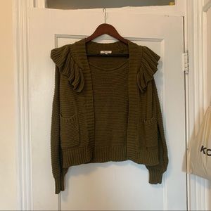 Madewell ruffle cardigan XXS